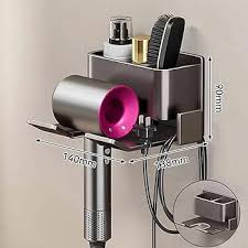 Soporte metálico organizador para secadora y productos capilares