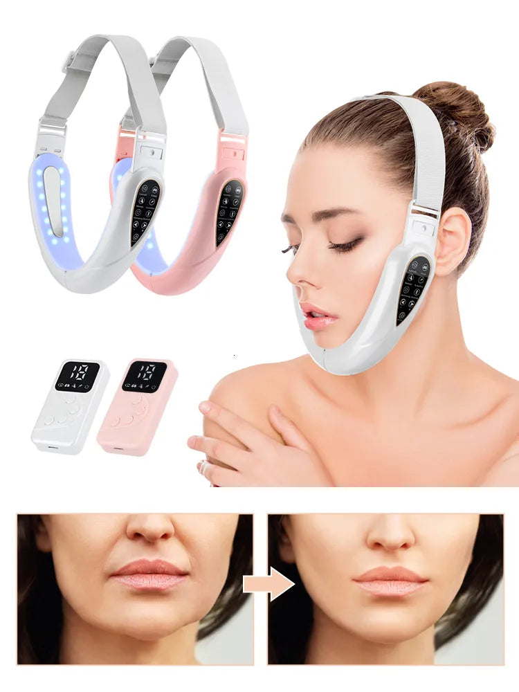 Cinturón de Lifting Facial EMS con LED y Control Remoto